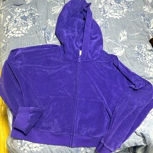 TNA TOWEL ZIP UP HOODIE SIZE XL PURPLE